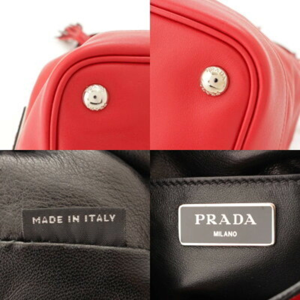Prada Drawstring One Shoulder Bag Red - image 8